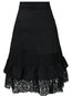 Knee Length Asymmetrical Date Night Cascading Ruffle Cotton Skirt (Style V101772)