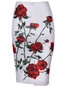 Knee Length Pencil Date Night Zipper Polyester Skirt (Style V101780)