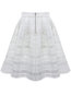 Knee Length Elegant Hollow Out Polyester Plain Skirt (Style V101782)