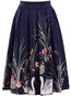 Mid-Calf Fit and Flare Slow Life Ruffle Floral Skirt (Style V101790)