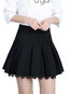 Pleated Sexy Ruffle Polyester Plain Skirt (Style V101792)