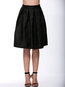 Knee Length Pleated Pattern Cotton Blends Plain Skirt (Style V101793)