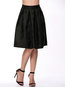 Knee Length Pleated Pattern Cotton Blends Plain Skirt (Style V101793)