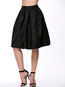 Knee Length Pleated Pattern Cotton Blends Plain Skirt (Style V101793)