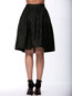 Knee Length Pleated Pattern Cotton Blends Plain Skirt (Style V101793)
