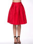 Knee Length Pleated Pattern Cotton Blends Plain Skirt (Style V101793)