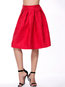Knee Length Pleated Pattern Cotton Blends Plain Skirt (Style V101793)
