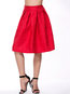 Knee Length Pleated Pattern Cotton Blends Plain Skirt (Style V101793)