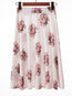 Mid-Calf A-line Korean Chiffon Floral Skirt (Style V101794)