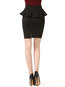 Mini Office Cascading Ruffle Polyester Plain Skirt (Style V101798)