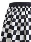 Knee Length A-line Slow Life Cotton Blends Plaid Skirt (Style V101802)