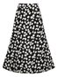 Mid-Calf A-line Slow Life Zipper Plants Skirt (Style V101806)