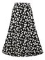 Mid-Calf A-line Slow Life Zipper Plants Skirt (Style V101806)