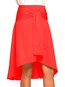 Knee Length Asymmetrical Asymmetrical Polyester Plain Skirt (Style V101807)