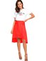 Knee Length Asymmetrical Asymmetrical Polyester Plain Skirt (Style V101807)