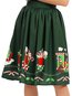 Knee Length Pleated Western Ruffle Polyester Skirt (Style V101808)