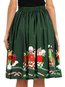 Knee Length Pleated Western Ruffle Polyester Skirt (Style V101808)