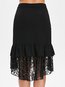 Mid-Calf Western Patchwork Polyester Plain Skirt (Style V101811)