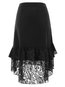 Mid-Calf Western Patchwork Polyester Plain Skirt (Style V101811)