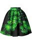Knee Length Sweet Pattern Polyester Plants Skirt (Style V101814)