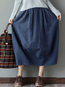 Ankle Length Lantern Slow Life Patchwork Linen Skirt (Style V101822)
