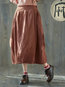 Ankle Length Lantern Slow Life Pockets Linen Skirt (Style V101826)