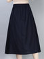 Mid-Calf A-line Pattern Linen Plain Skirt (Style V101831)