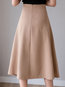 Mid-Calf A-line Office Button Polyester Skirt (Style V101836)