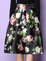 A-line Elegant Pockets Polyester Floral Skirt (Style V101848)