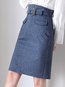 Knee Length Straight Office Polyester Plain Skirt (Style V101850)