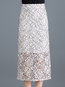 Mid-Calf Straight Office Polyester Plain Skirt (Style V101851)