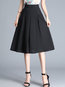 Mid-Calf Pleated Western Ruffle Polyester Skirt (Style V101852)