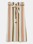 Mid-Calf Slow Life Belt Polyester Striped Skirt (Style V101863)