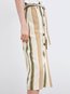 Mid-Calf Slow Life Belt Polyester Striped Skirt (Style V101863)