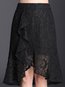 Knee Length Asymmetrical Elegant Polyester Plain Skirt (Style V101866)