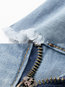 Mini Pleated Patchwork Cotton Plain Skirt (Style V101873)