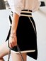 Mini Western Belt Polyester Color Block Skirt (Style V101876)