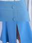 Mermaid Office Ruffle Polyester Plain Skirt (Style V101877)
