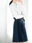 Knee Length Office Patchwork Polyester Color Block Skirt (Style V101889)