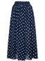 Ankle Length Fit and Flare Slow Life Pattern Polka Dot Skirt (Style V101902)