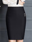 Knee Length Bodycon Office Cut Out Polyester Skirt (Style V101923)