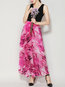 Maxi Pleated Date Night Polyester Floral Skirt (Style V101924)