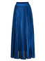 Pleated Date Night Ruffle Spandex Plain Skirt (Style V101972)
