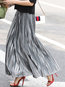 Pleated Date Night Ruffle Spandex Plain Skirt (Style V101972)