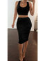 Pencil Date Night Pattern Polyester Plain Skirt (Style V101977)