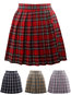 Mini Pleated England Cotton Blends Plaid Skirt (Style V101987)