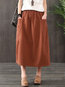 Mid-Calf Lantern Slow Life Patchwork Plain Skirt (Style V101992)