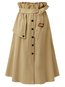 Maxi A-line Belt Polyester Plain Skirt (Style V101994)