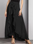 Maxi Asymmetrical Fashion Polyester Plain Skirt (Style V102006)