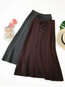 Mid-Calf Slow Life Bow Knitted Plain Skirt (Style V102012)